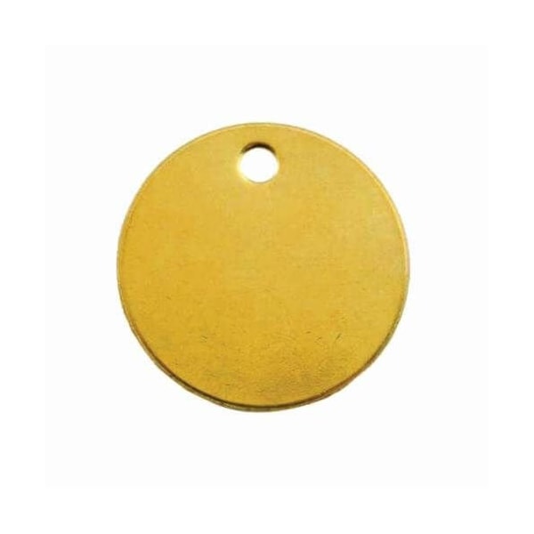 C.H. Hanson Blank Tag, 1Hole, Round Shape, 138 In Width, 18 Ga Brass, 316 In Hole, 41847 41847 - main